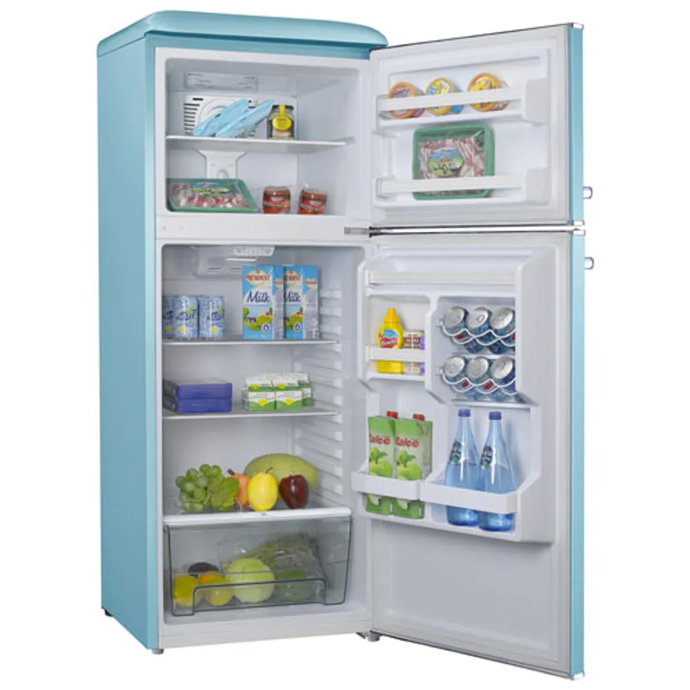 Galanz Retro 24" 10 Cu. Ft. Freestanding Top Freezer Refrigerator (GLR10TBEEFR) - Behop Blue - Only at Best Buy