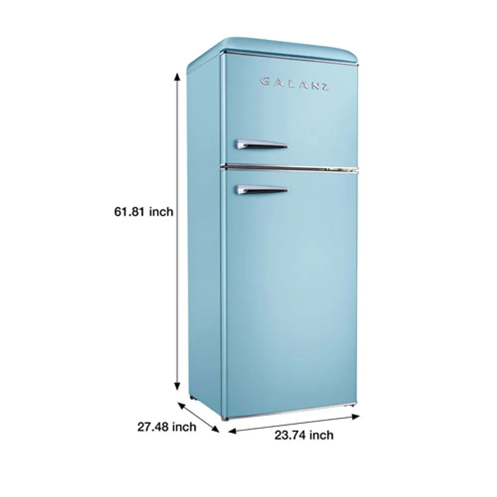 Galanz Retro 24" 10 Cu. Ft. Freestanding Top Freezer Refrigerator (GLR10TBEEFR) - Behop Blue - Only at Best Buy