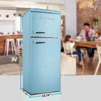 Galanz Retro 24" 10 Cu. Ft. Freestanding Top Freezer Refrigerator (GLR10TBEEFR) - Behop Blue - Only at Best Buy