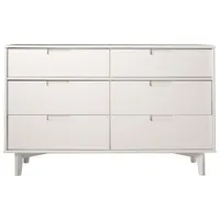 Groove Handle Modern 6-Drawer Dresser - White