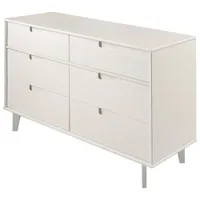 Groove Handle Modern 6-Drawer Dresser - White