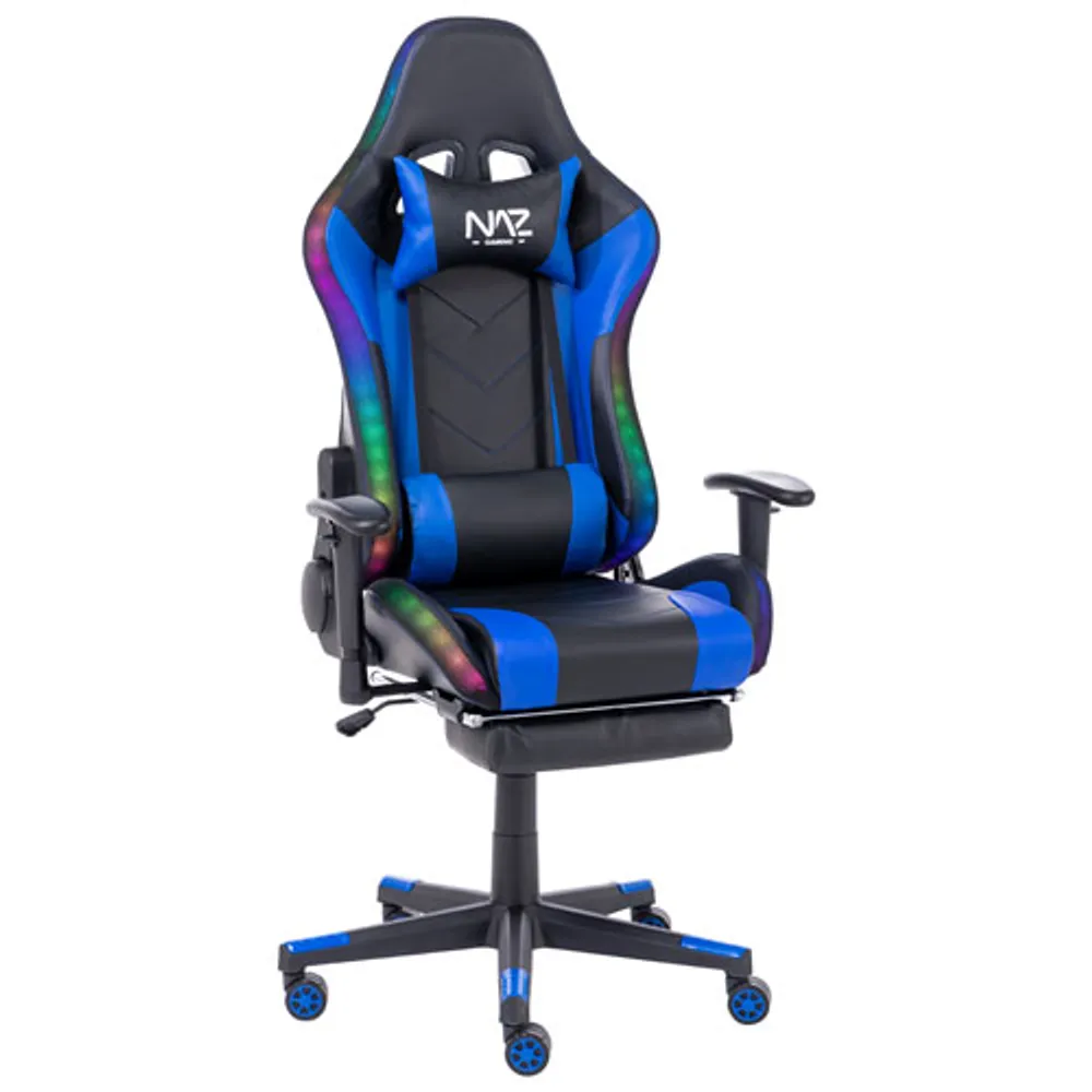 Naz Ultimate Ergonomic Faux Leather RGB Gaming Chair - Blue/Black