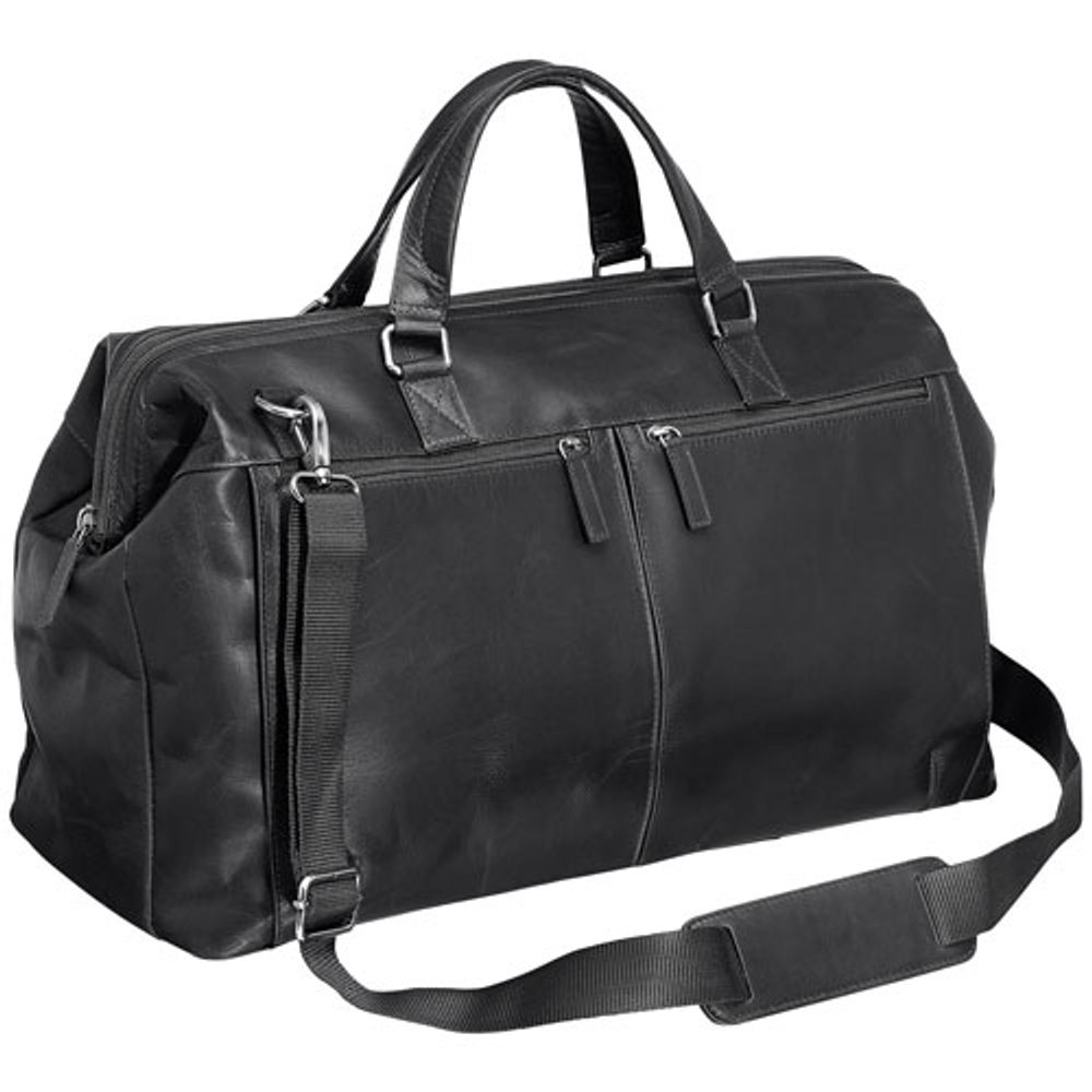 Mancini Buffalo Leather Duffle Bag - Black