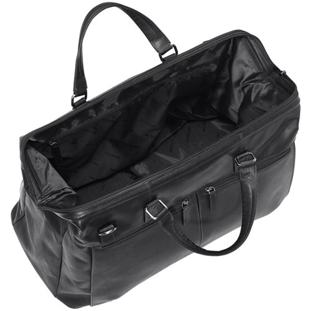 Mancini Buffalo Leather Duffle Bag - Black