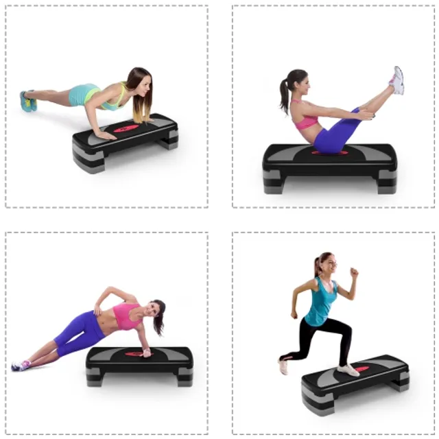 Stamina 3-Level Aerobic Step Deck stepper adjust 4-6-8 workout