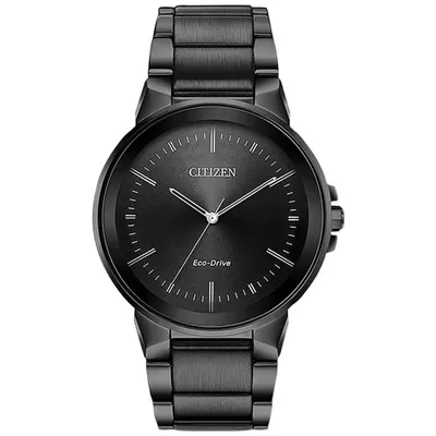 Citizen Axiom Eco-Drive Watch 41mm Men's Watch - Grey Case, Bracelet & Black Dial