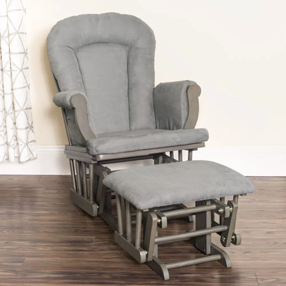 Ensemble avec fauteuils coulissants et pouf Cozy de Forever Eclectic - Gris chic