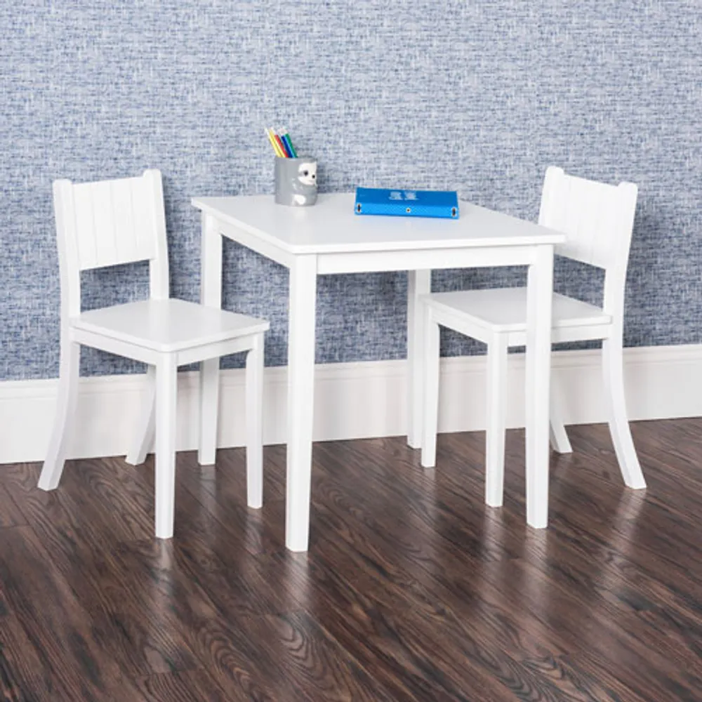 Forever Eclectic Café 3-Piece Kids Table & Chair Set - Matte White