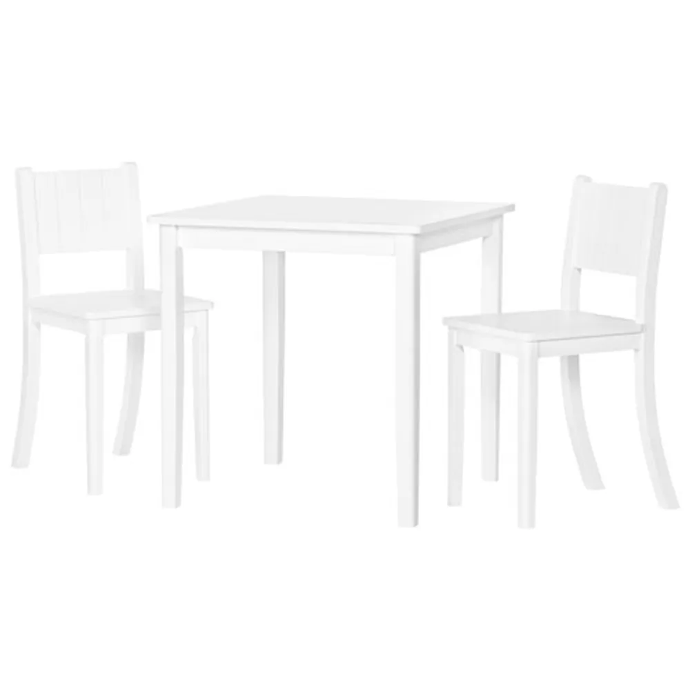 Forever Eclectic Café 3-Piece Kids Table & Chair Set - Matte White