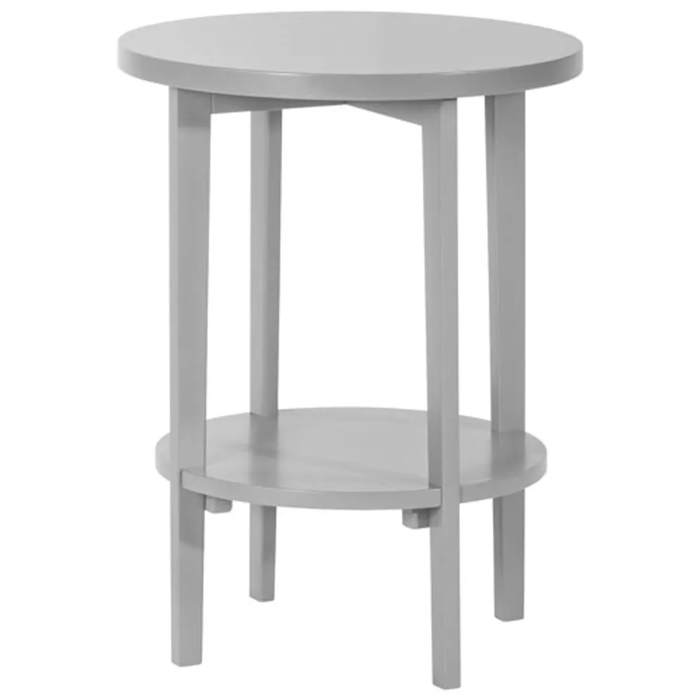 Forever Eclectic Halo Traditional Round Side Table - Cool Grey