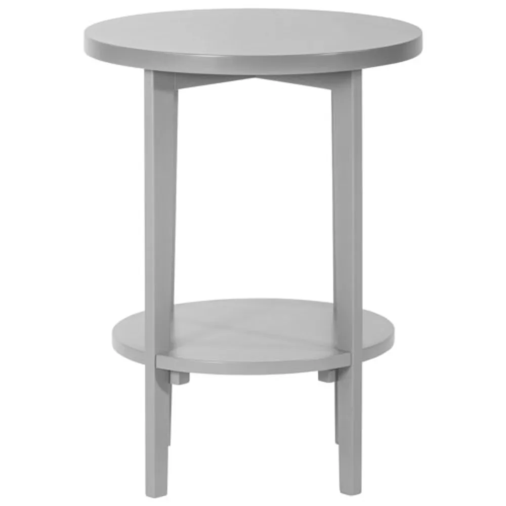 Forever Eclectic Halo Traditional Round Side Table - Cool Grey