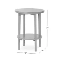 Forever Eclectic Halo Traditional Round Side Table - Cool Grey