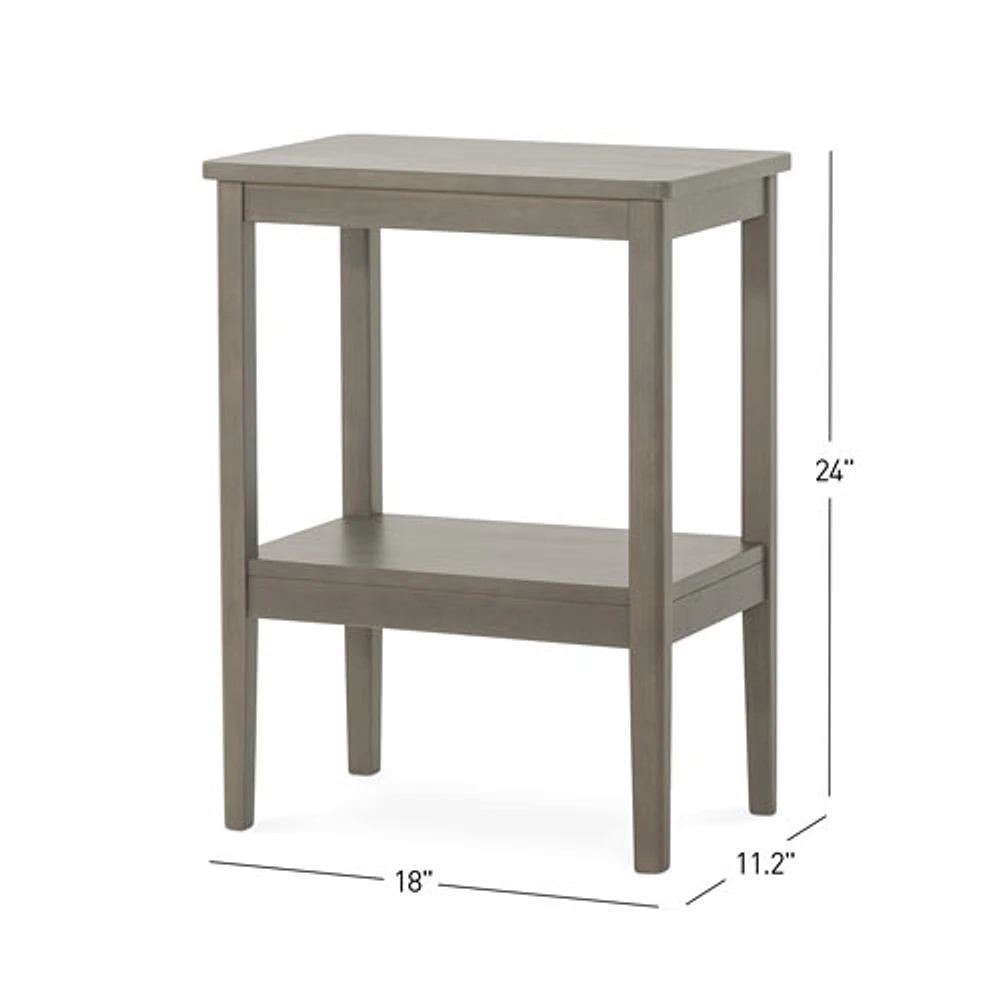 Forever Eclectic Folio Traditional Rectangular Side Table - Dapper Grey