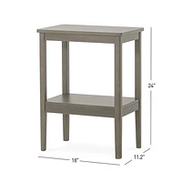 Forever Eclectic Folio Traditional Rectangular Side Table - Dapper Grey