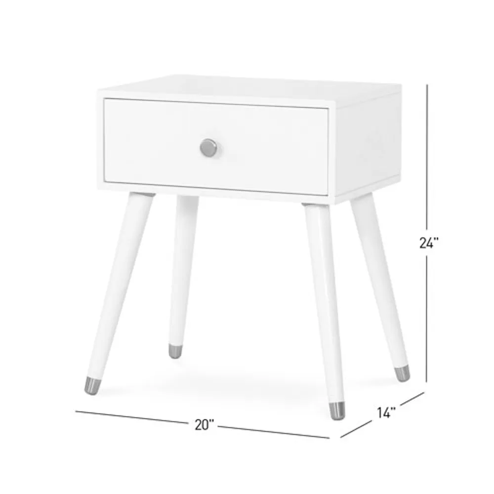 Forever Eclectic Mod Modern 1-Drawer Kids Nightstand