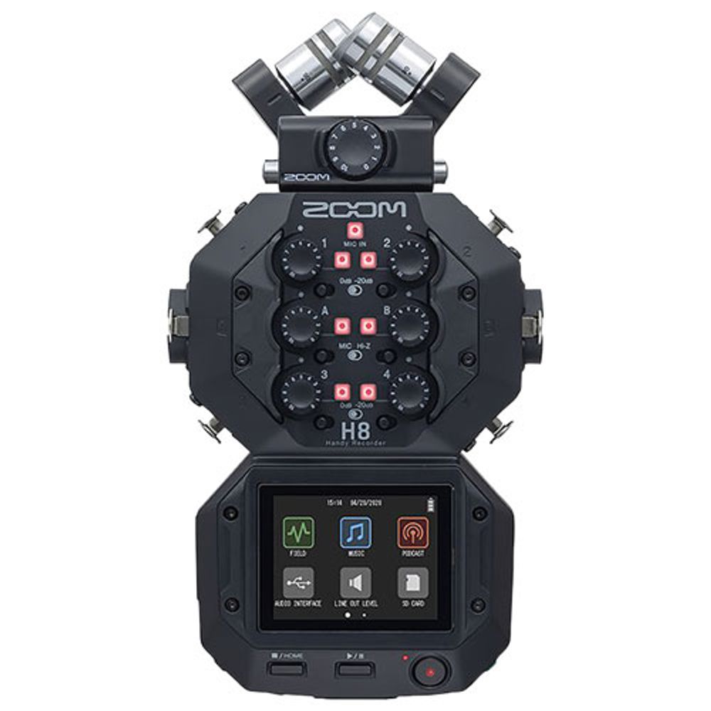 Zoom H8 Handy 12-Track Digital Recorder - Black