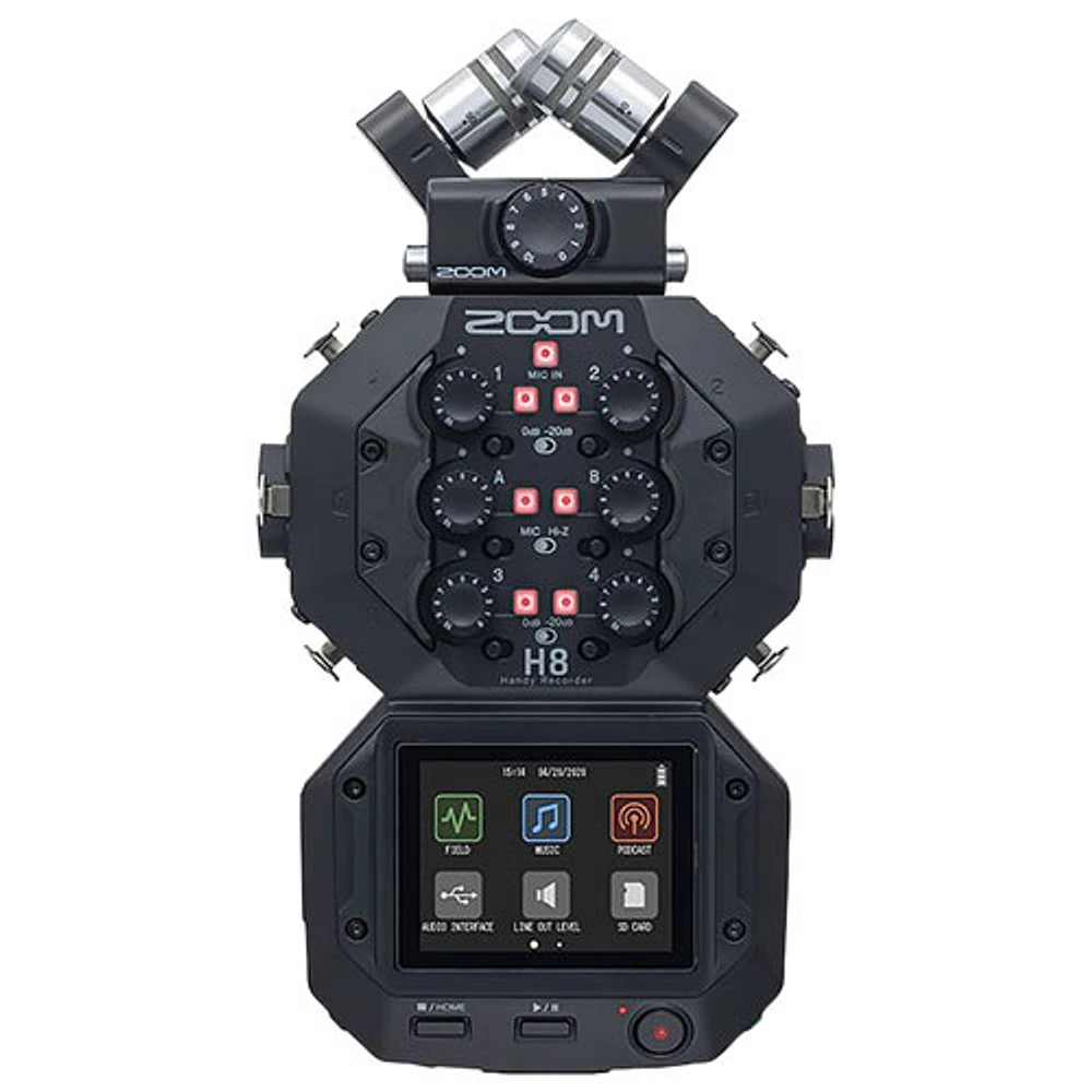 Zoom H8 Handy 12-Track Digital Recorder - Black