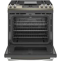 GE 30" 5.6 Cu. Ft. Fan Convection 5-Burner Slide-In Gas Air Fry Range (JCGS760EPES) - Slate