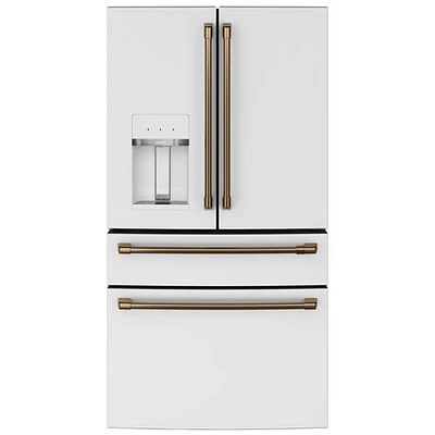 Café 36" 27.8 Cu. Ft. French Door Refrigerator w/ Water & Ice Dispenser (CVE28DP4NW2) - Matte White