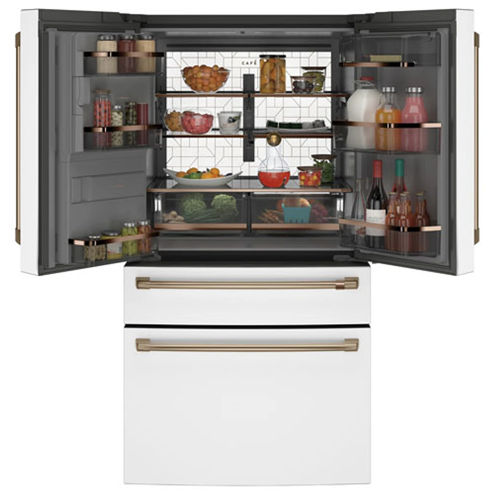 Café 36" 27.8 Cu. Ft. French Door Refrigerator w/ Water & Ice Dispenser (CVE28DP4NW2) - Matte White