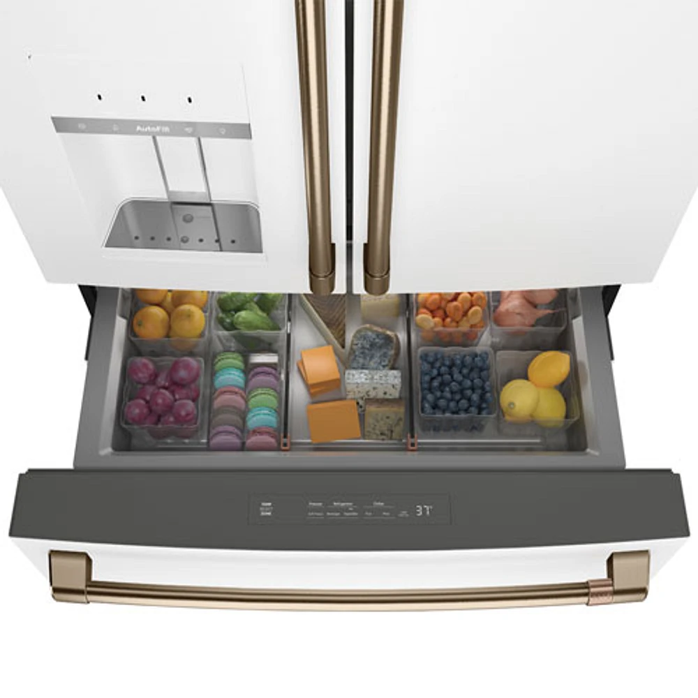 Café 36" 27.8 Cu. Ft. French Door Refrigerator w/ Water & Ice Dispenser (CVE28DP4NW2) - Matte White