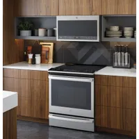 GE Profile 30" 5.3 Cu. Ft. True Convection Slide-In Electric Air Fry Range (PSS93YPFS) - Stainless