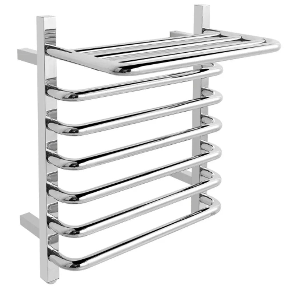Gymax 10-Bar Wall Mounted Towel Warmer Stainless Steel Plug-in Towel Rack  w/ Top Shelf | Galeries de la Capitale