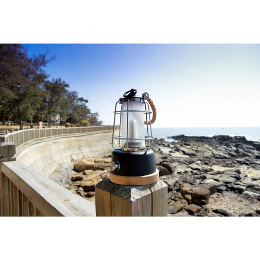 Tru De-Light You&Me Rechargeable & Dimming Lantern - Black/Bamboo