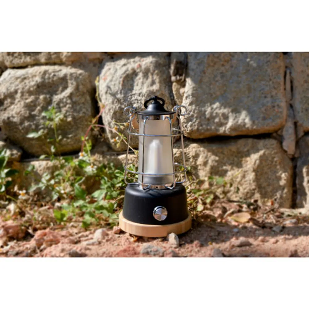 Tru De-Light You&Me Rechargeable & Dimming Lantern - Black/Bamboo