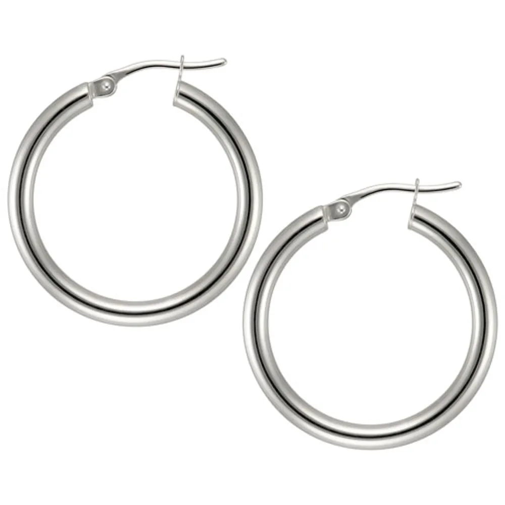 Le Reve Collection 20mm Hoop Earrings in 10K White Gold