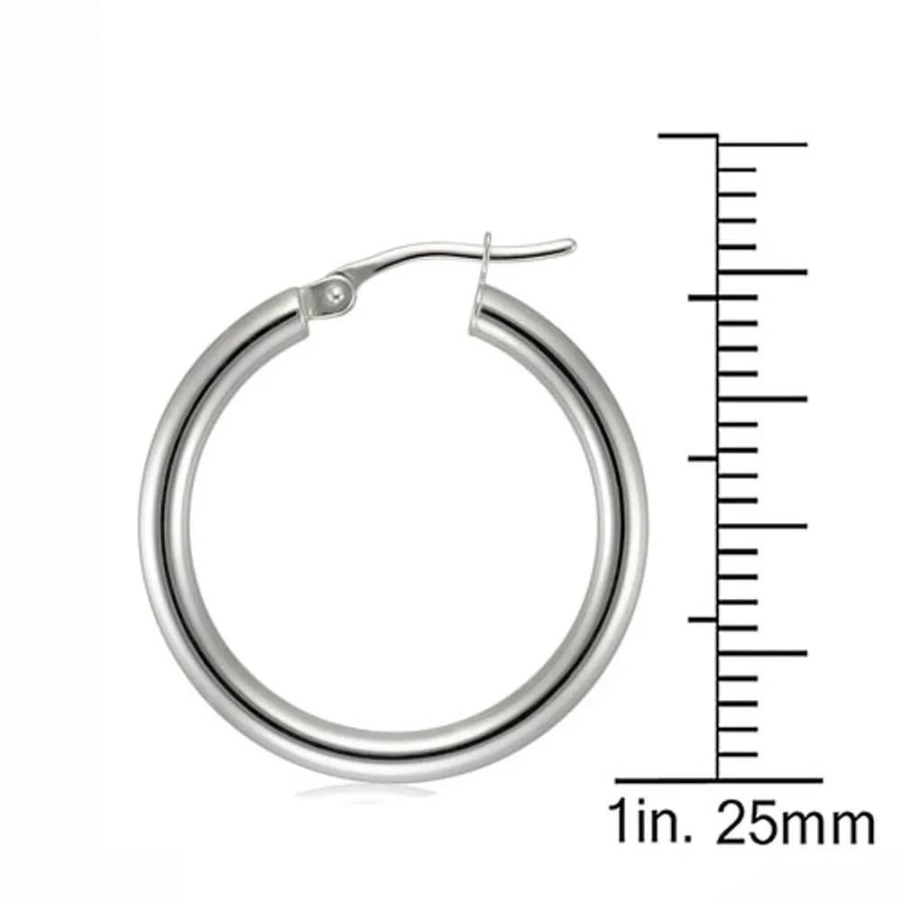 Le Reve Collection 20mm Hoop Earrings in 10K White Gold