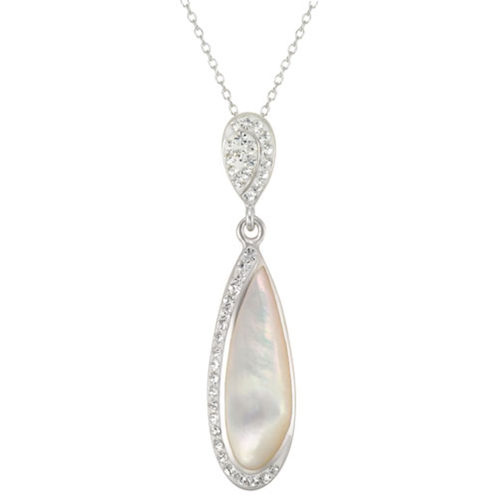 mother of pearl teardrop pendant