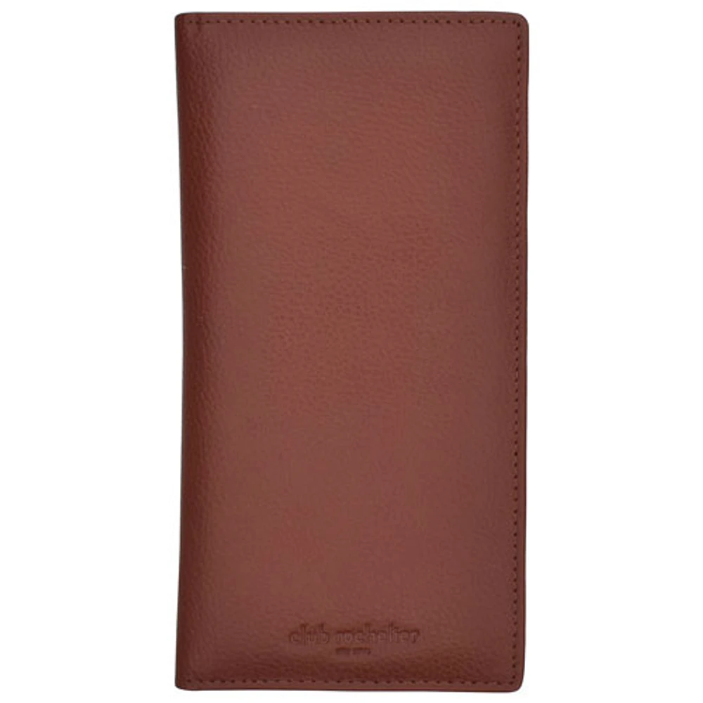 Club Rochelier RFID Genuine Leather Checkbook Wallet - Brown