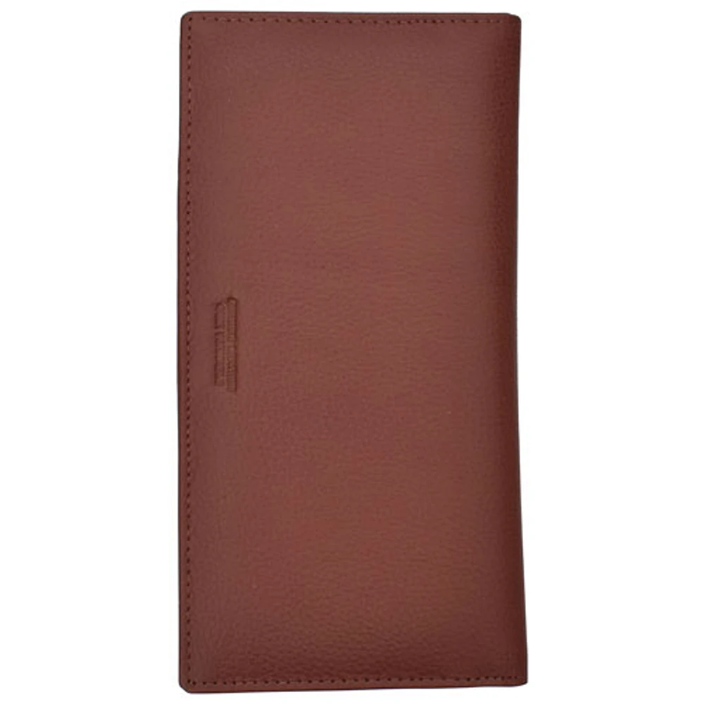 Club Rochelier RFID Genuine Leather Checkbook Wallet - Brown