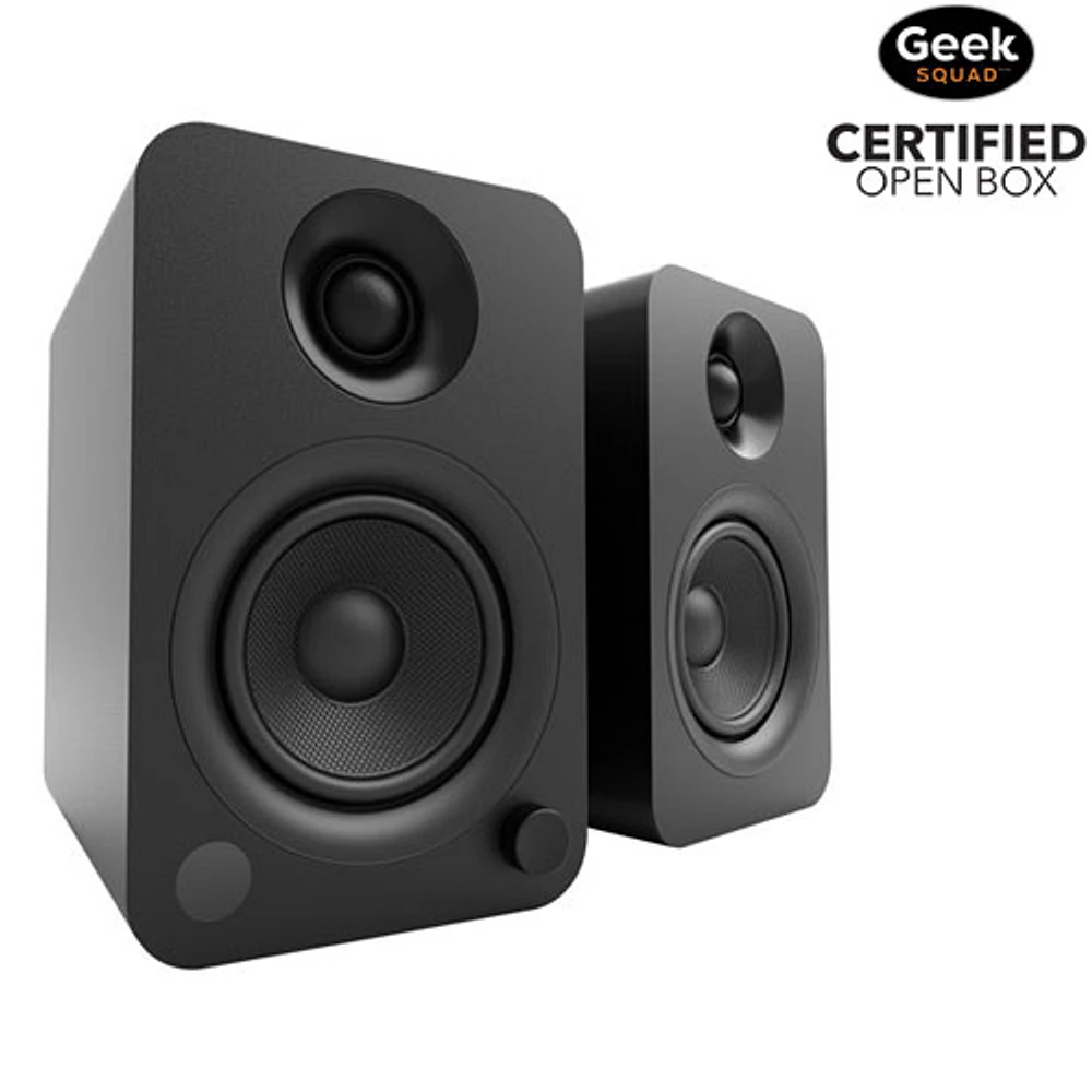 Open Box - Kanto YU 140-Watt Bookshelf Speaker - Pair - Matte Black Vinyl - Only at Best Buy