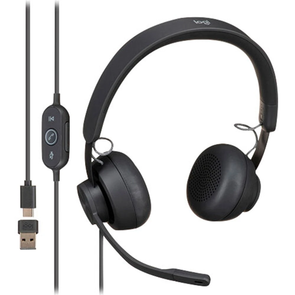 Casque d'écoute USB Zone de Logitech (981-000876) - Noir