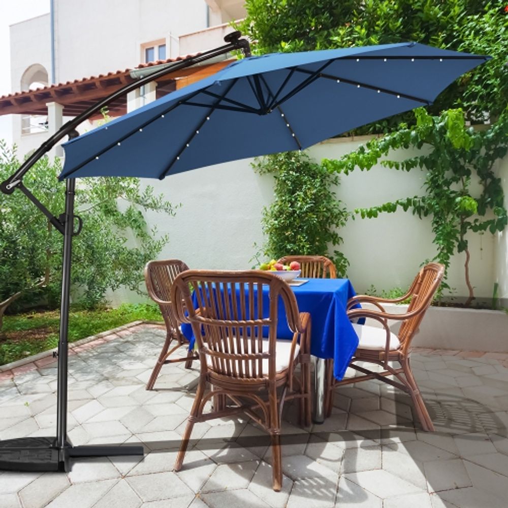 costway 10ft solar powered led patio umbrella