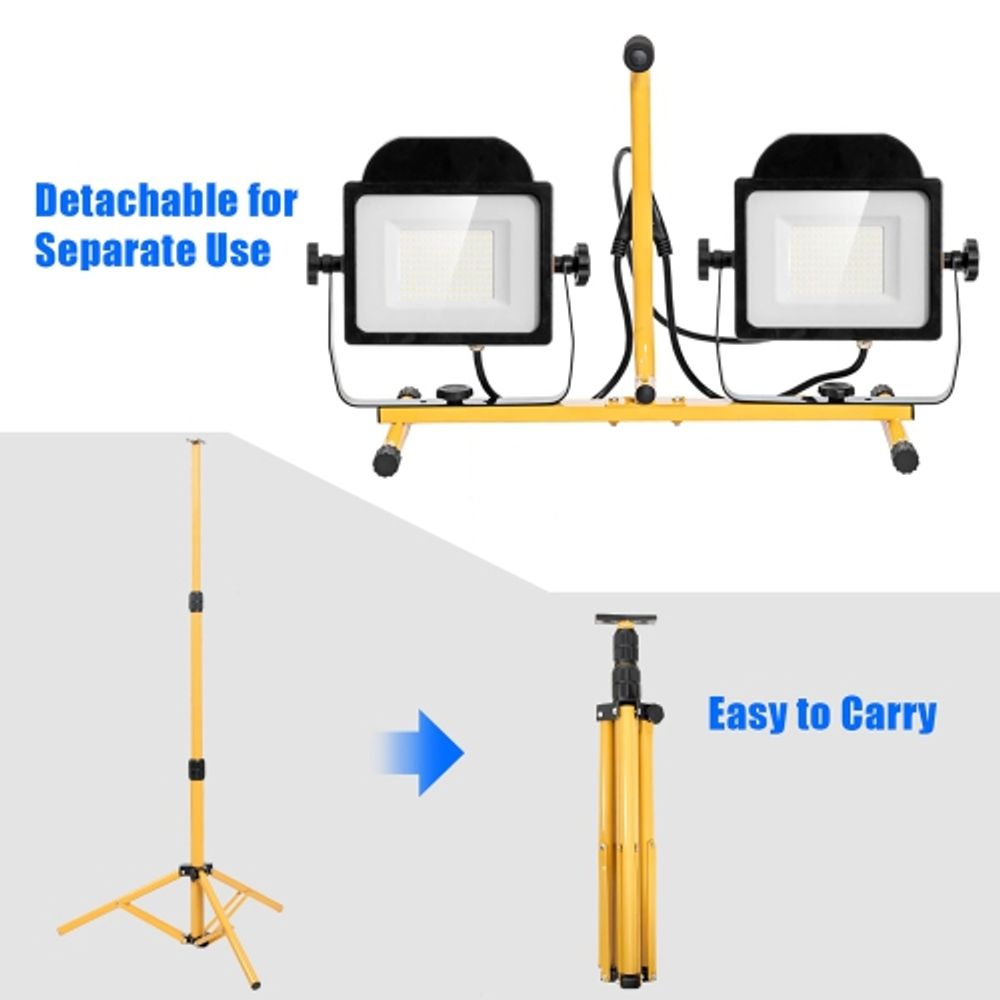Costway 50W 5000lm LED Work Light Portable Outdoor Camping Job Site  Lighting Waterproof