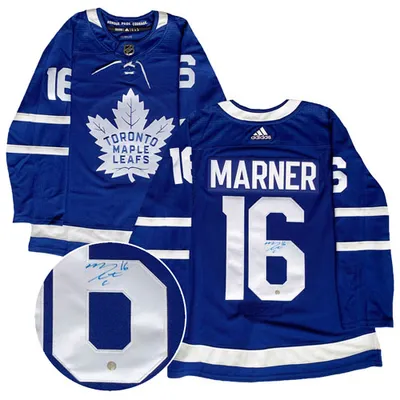 Chandail Blue Pro Adidas autographié par Mitch Marner des Maple Leafs de Toronto de Frameworth