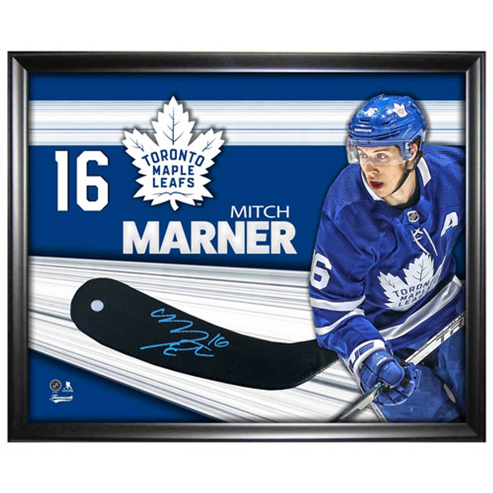 Palette encadrée autographiée Mitch Marner/Maple Leafs de Toronto PhotoGlass Frameworth (18 x 22 po)