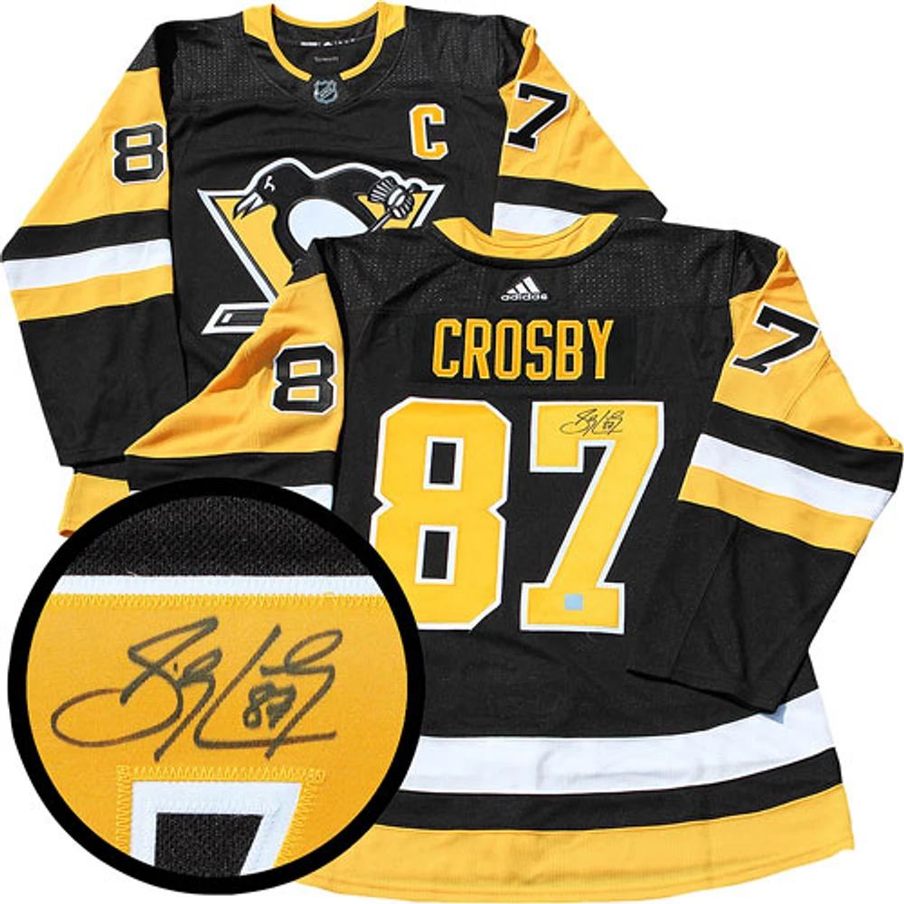 Frameworth Pittsburgh Penguins: Black Pro Adidas Jersey Signed by Sidney Crosby