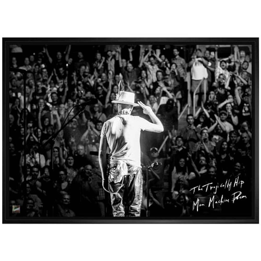 Toile encadrée de la salutation de Gord Downie de The Tragically Hip de Frameworth (22 x 31 po)