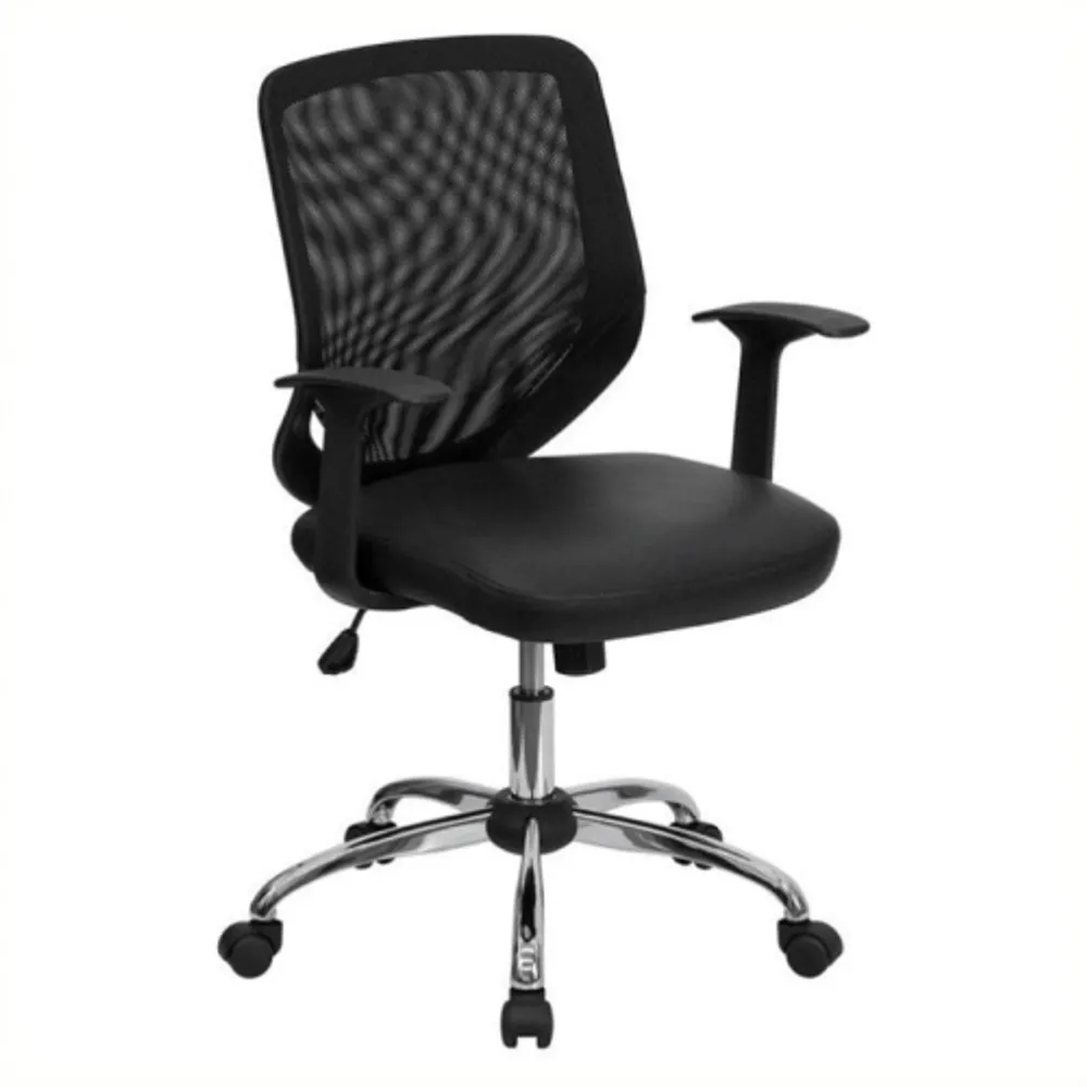 値頃 Scranton Co Swivel with Leather Faux Chair in Black＿並行輸入品 Office Cushion  椅子用クッション、パッド
