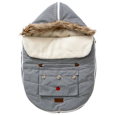 Juddlies Herringbone Cotton Infant Stroller Bag - Grey