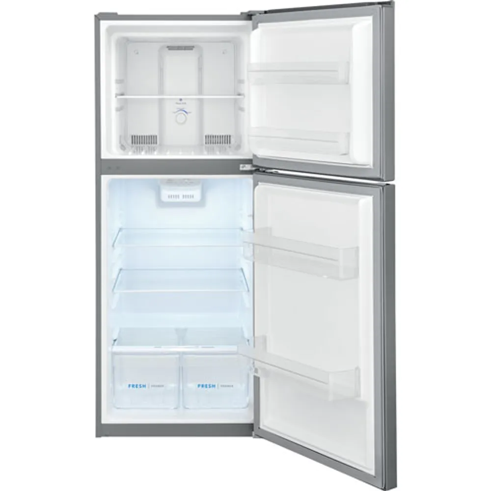 Frigidaire 24" 10.1 Cu. Ft. Top Freezer Refrigerator (FFET1022UV) - Brushed Steel