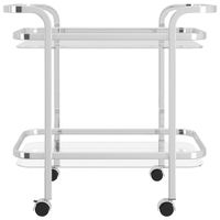 Zedd 2-Tier Contemporary Mobile Bar Cart - Chrome