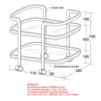 Zedd 2-Tier Contemporary Mobile Bar Cart - Chrome