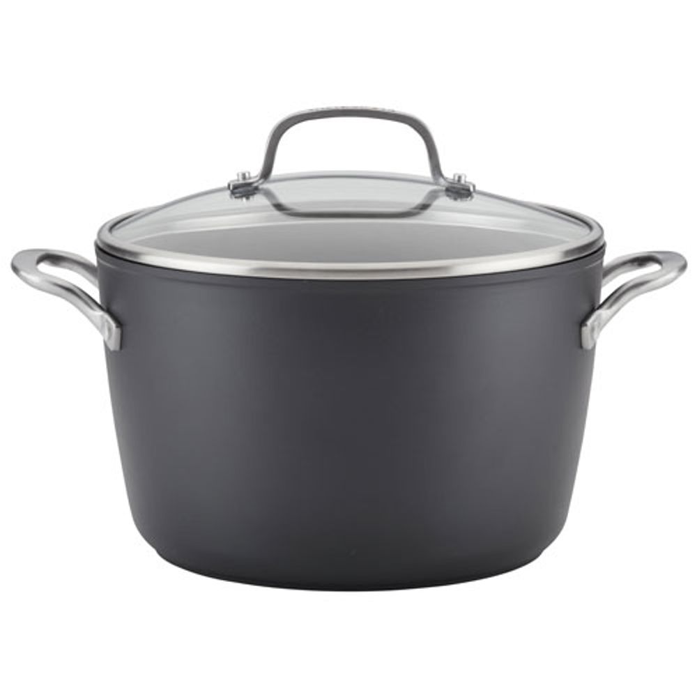 KitchenAid 7.5L Hard-Anodized Aluminum Stock Pot - Black