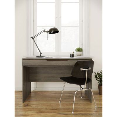 Arobas 47.75"W Writing Desk with Drawer - Bark Grey