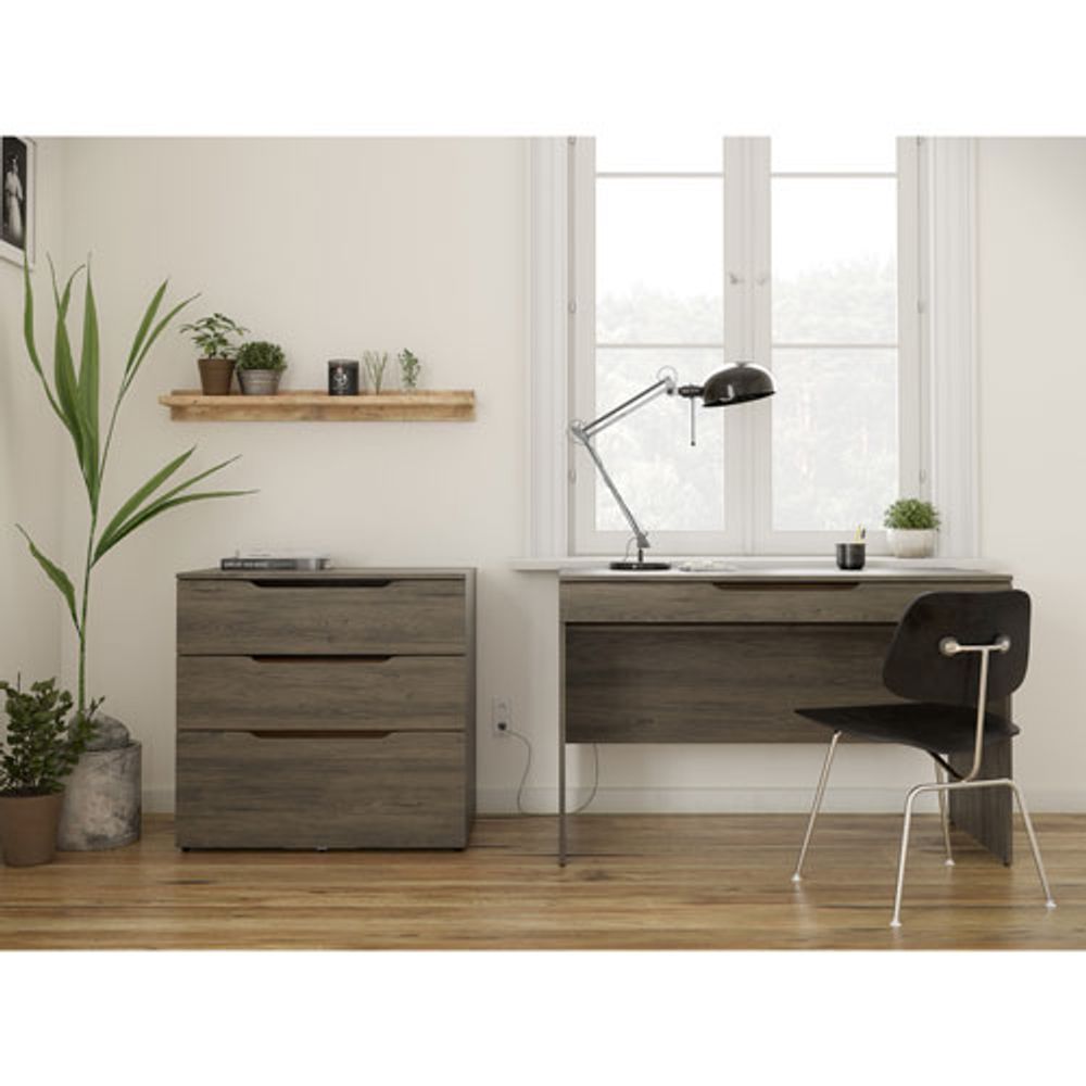 Arobas 47.75"W Writing Desk with Drawer - Bark Grey